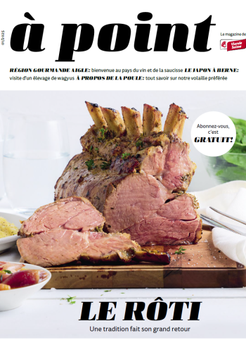 Page de couverture du premier numéro du magazine « à point » de Viande Suisse