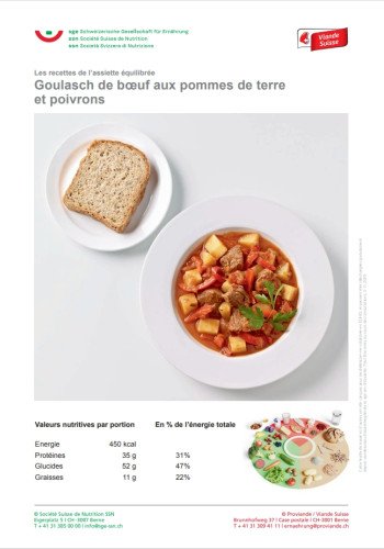 Goulasch de boeuf aux pommes de terre et poivrons