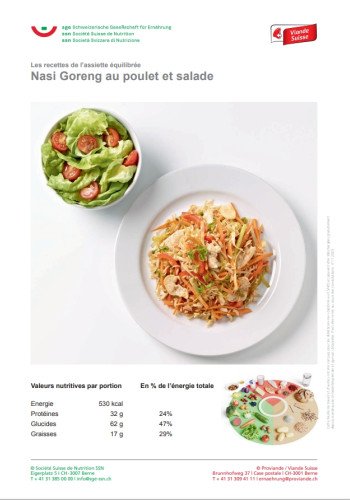 Nasi Goreng au poulet et salade