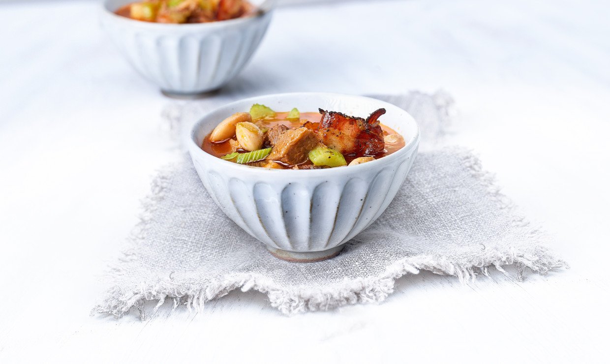 Rezept Bohnensuppe mit Markknochen und Siedfleisch
