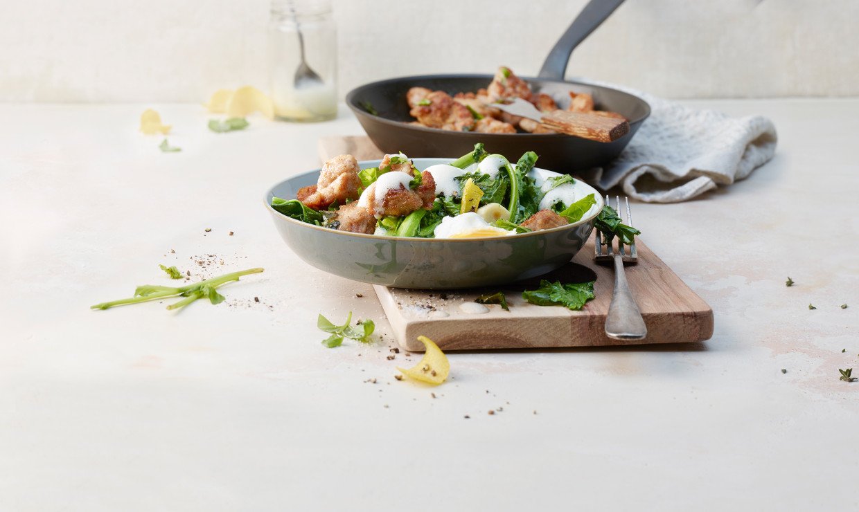 Rezept Kalbsmilken mit Zabaione und pochiertem Ei