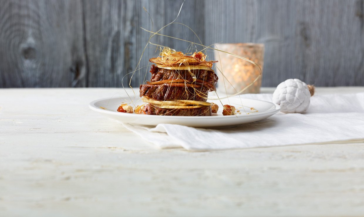 Rezept_Mille_feuille_vom_rosa_gebratenen_Rindsfilet