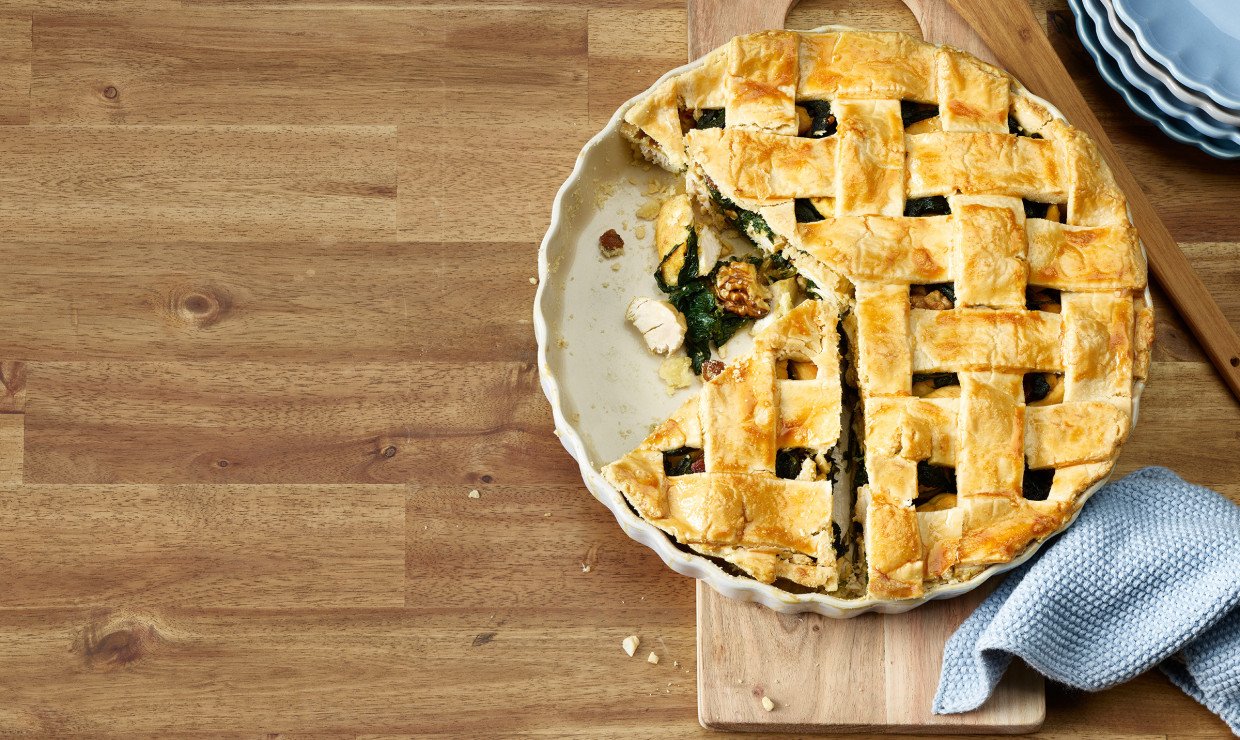 Rezept_Muerbeteig_Pie_mit_Pouletcurry_und_Spinat
