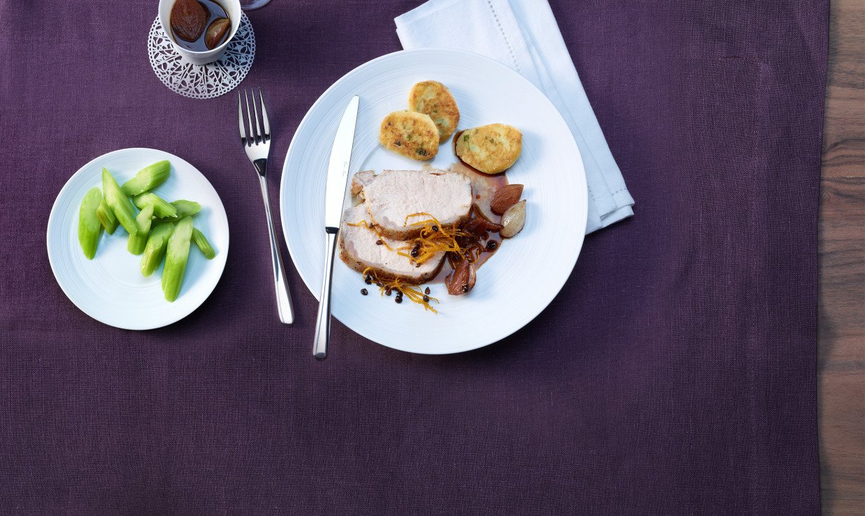Filet De Veau Cuit A Basse Temperature Et Sauce Au Vin Rouge