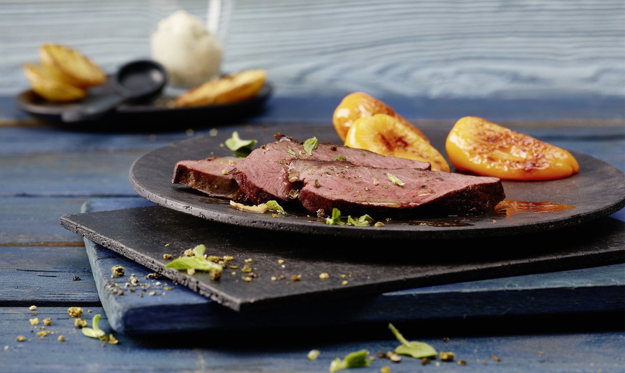 Rindsherz mit dunkler Biermarinade
