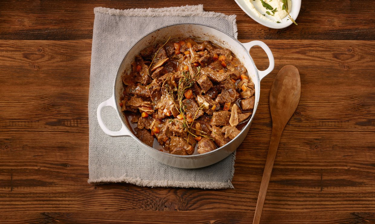 Rindsragout an Steinpilz Thymian Sauce