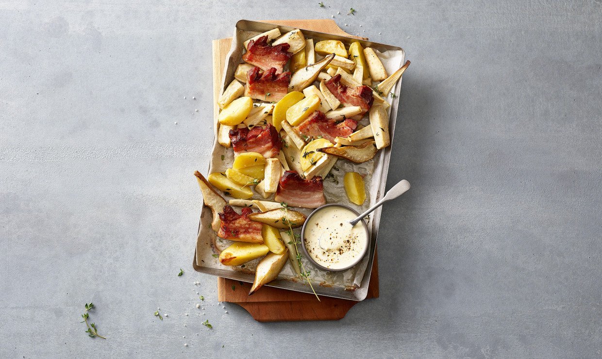 Herobild Speck mit Birne