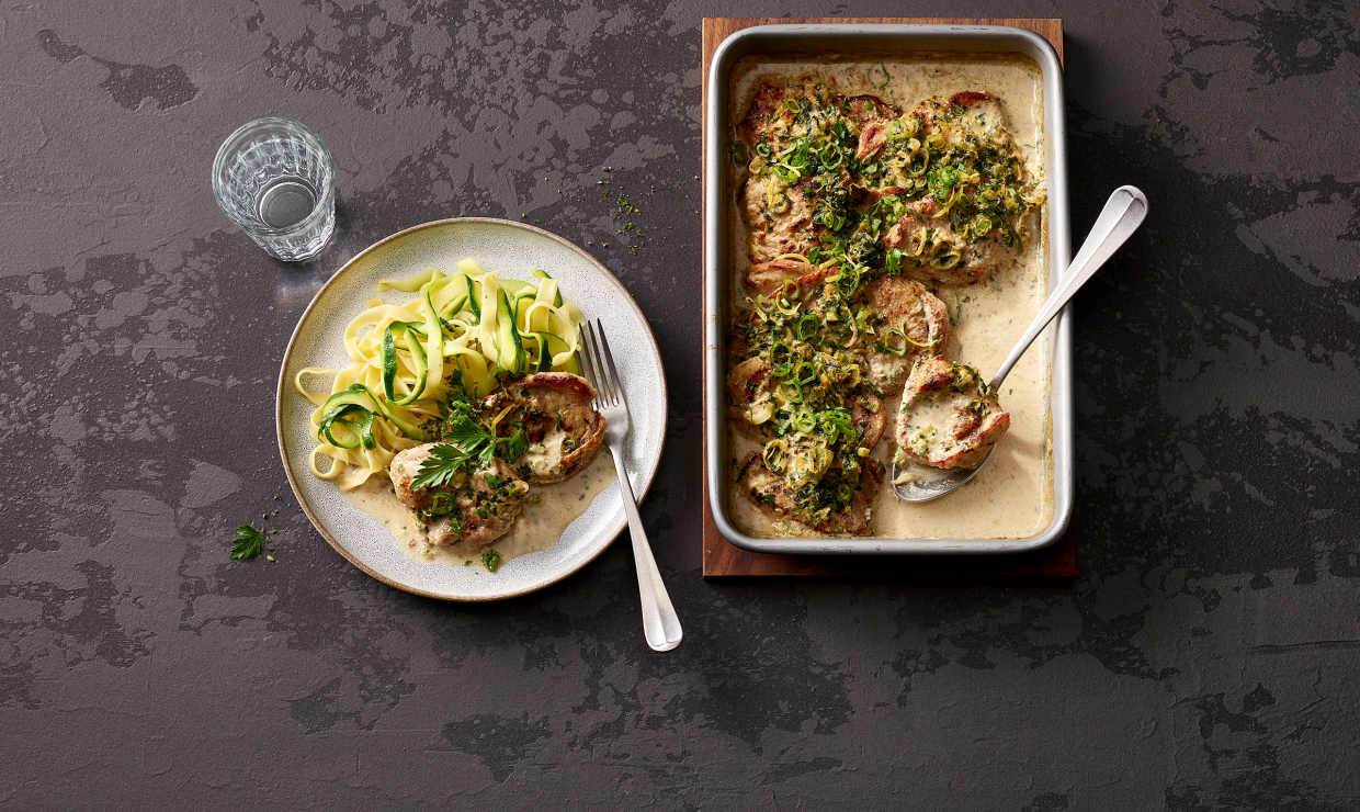 Angerichteter Teller von oben fotografiert