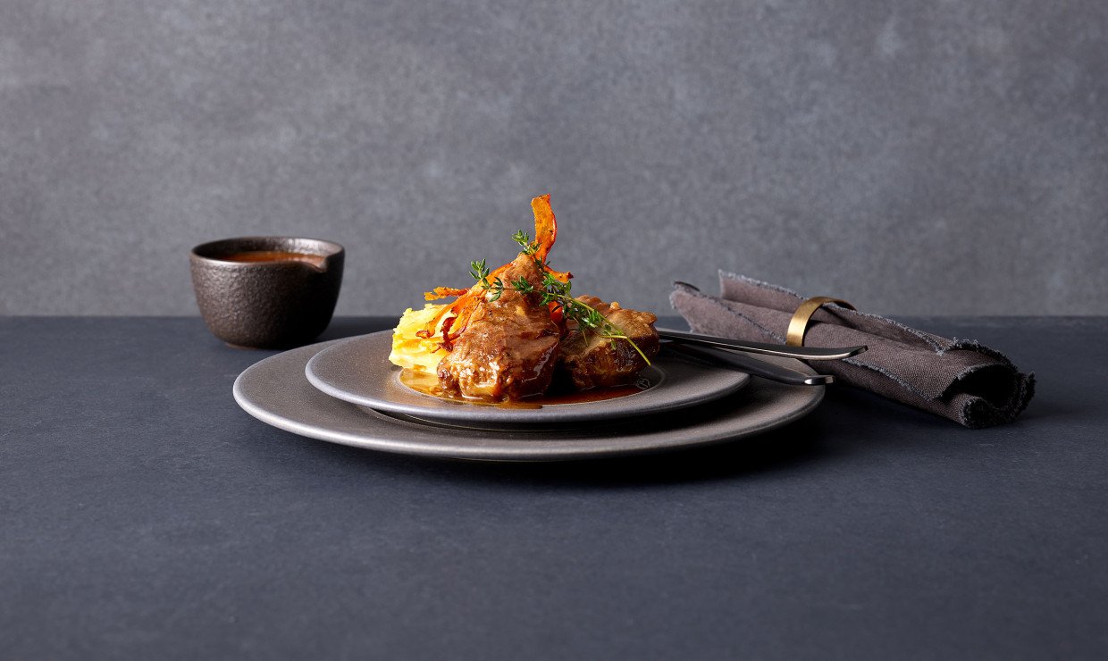 Angerichteter Teller von oben fotografiert