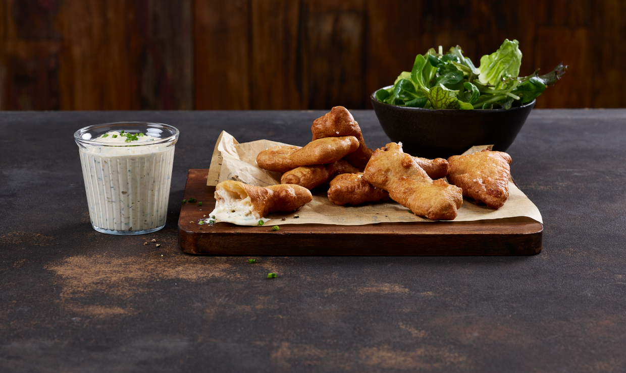 Schweinefleisch im Bierteig