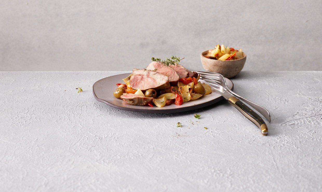 Lammhuft mit Tomaten Fenchelgemüse