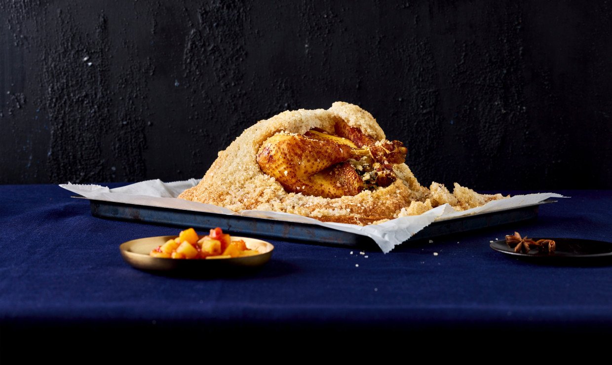 Poulet en croûte de sel et ratatouille d’hiver - Viande Suisse
