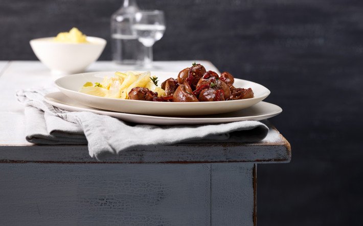 Rezept Kalbsnieren an Rotweinsauce