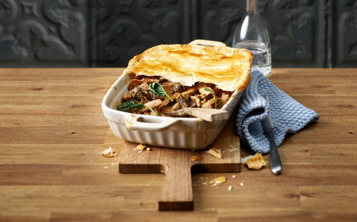 Rezept One Crust Pie mit Kalbsgeschnetzeltem und Morcheln