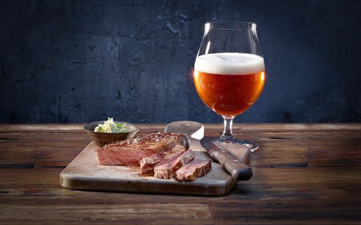 Entrecote und Pale Ale