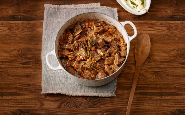 Rindsragout an Steinpilz Thymian Sauce