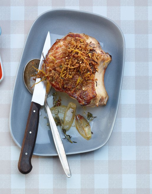 Rezept Doppelte Schweinskoteletts mit Ratatouillegemuese