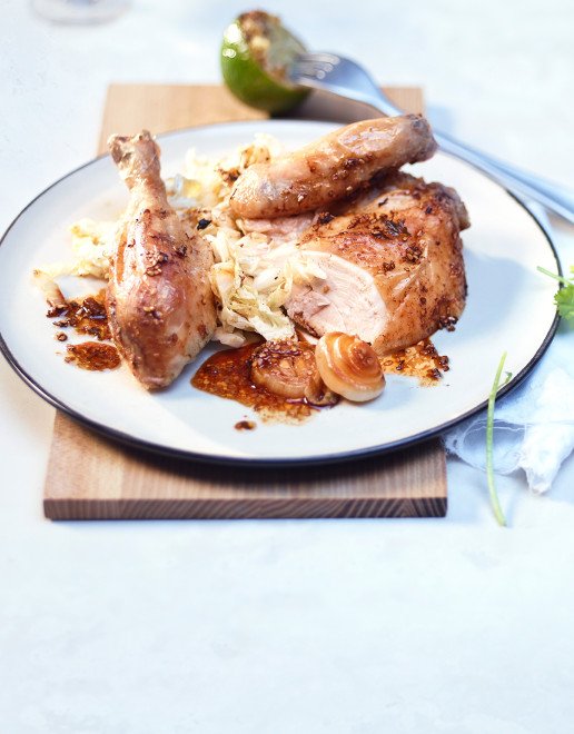 Rezept Ganze Poularde in Sesam Soja Marinade