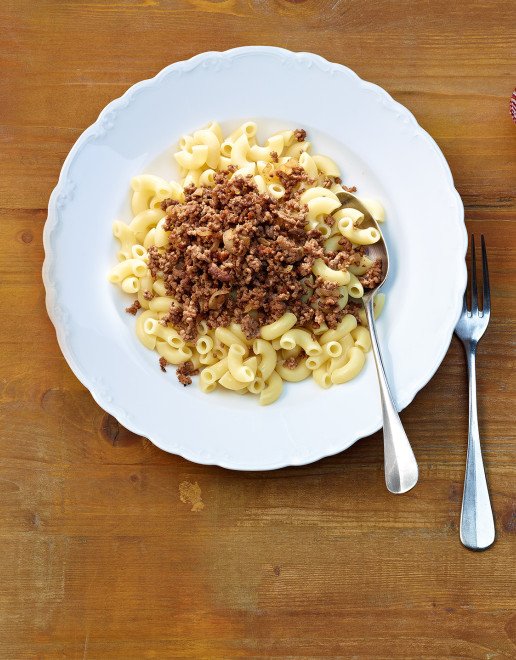 Rezept Gehacktes mit Hoernli und Apfelmus