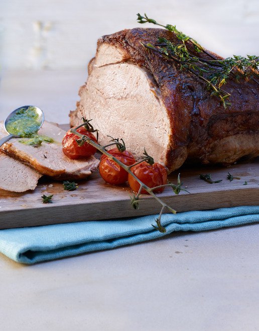 Rezept Geschmorter Kalbsbraten mit Kirschtomaten und Baerlauchpesto