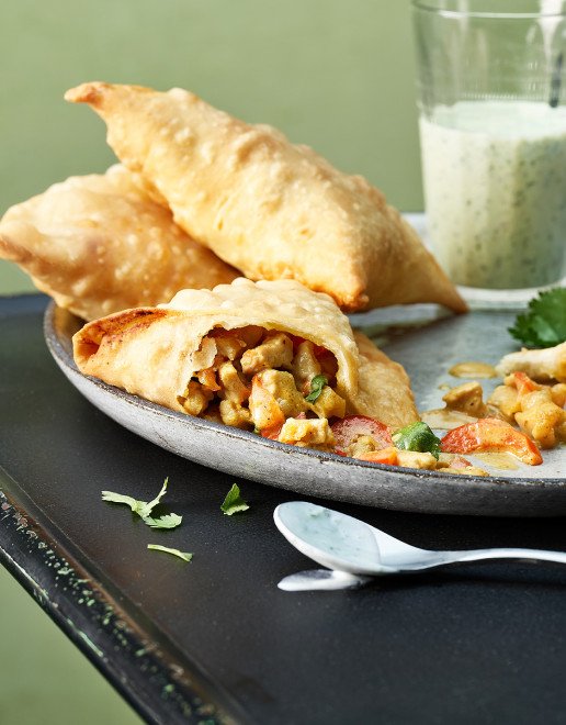 Rezept Indische Samosas mit Schweinsplaetzli und Peperoni