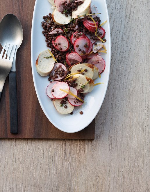 Rezept-Kalbsbratwurst-Salat-mit-schwarzen-Linsen