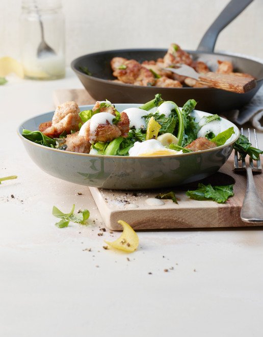 Rezept Kalbsmilken mit Zabaione und pochiertem Ei