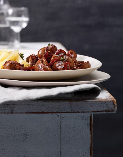 Rezept Kalbsnieren an Rotweinsauce