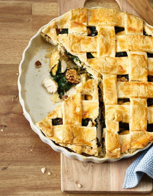 Rezept_Muerbeteig_Pie_mit_Pouletcurry_und_Spinat