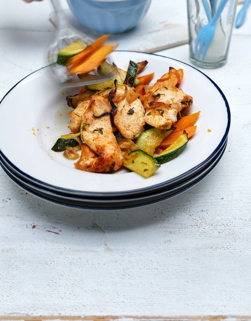 Rezept_Pouletbrust_aus_dem_Ofen_mit_Zucchetti_und_Süsskartoffeln