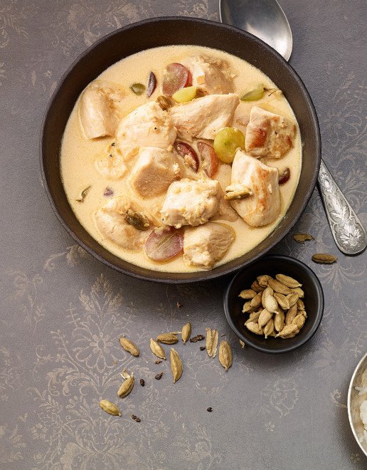 Rezept_Pouletgeschnetzeltes_mit_Ingwer_Kardamom_Weintrauben