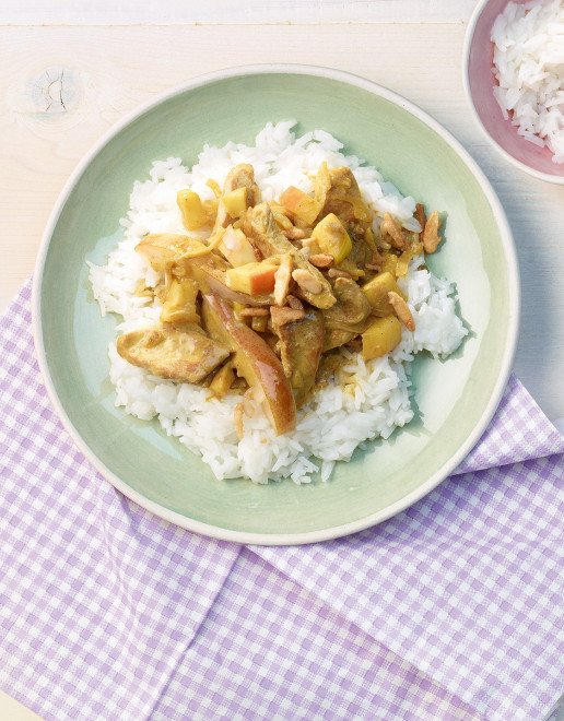 Rezept_Riz_Casimir_mit_Schweinsfiletstreifen_und_karamellisierten_Mandelstiften