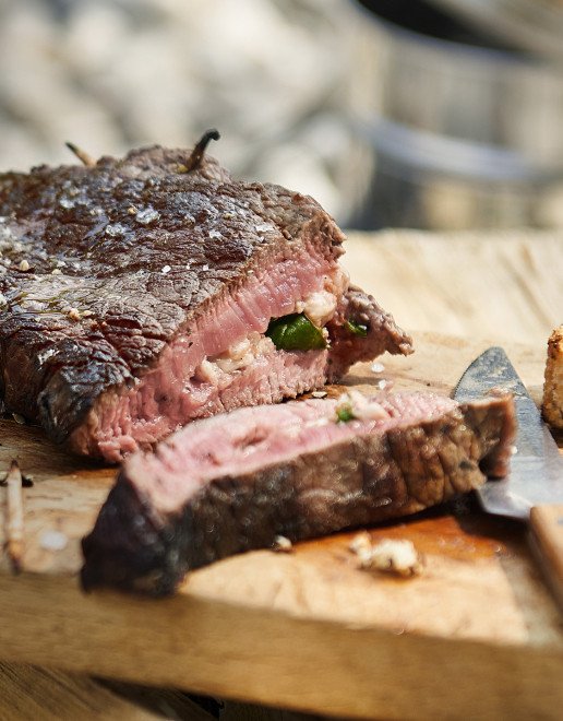 Rindshuftsteak mit Mozzarella und Dörrtomaten