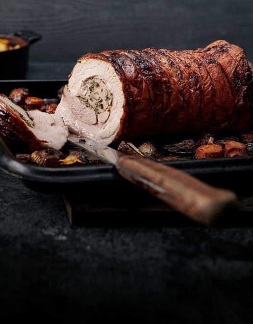 Kalbsbrust gefüllt mit Brät und Kürbiskernen