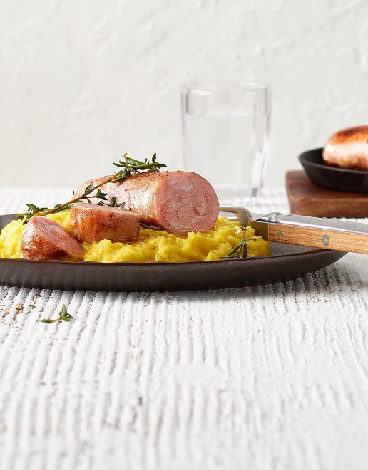 Luganighe mit Safranrisotto