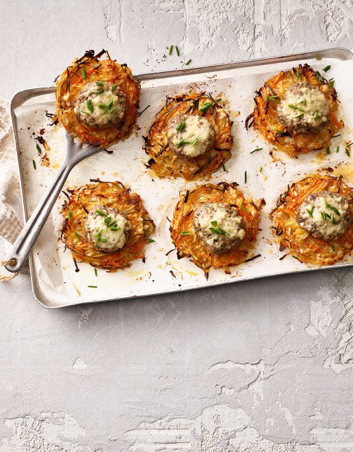 Hackfleisch Rösti vom Blech