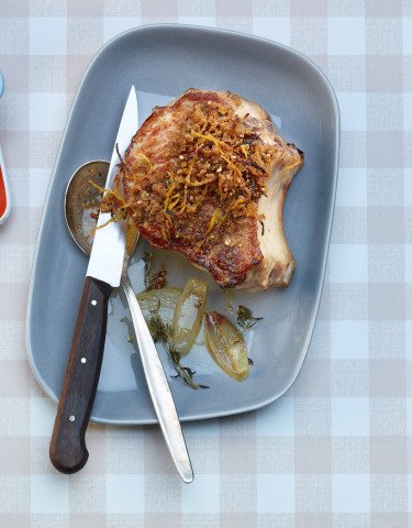 Rezept Doppelte Schweinskoteletts mit Ratatouillegemuese