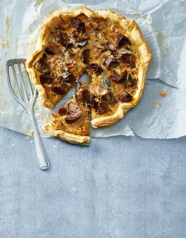 Rezept_Hackbraten_Quiche_mit_Kuerbis_Orangen_Fuellung