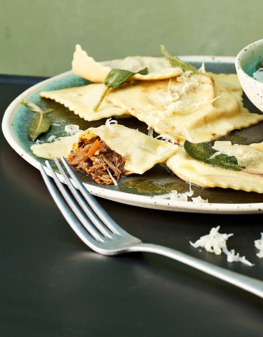 Rezept Italienische Ravioli mit Brasatofuellung an Salbei