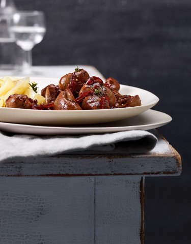 Rezept Kalbsnieren an Rotweinsauce