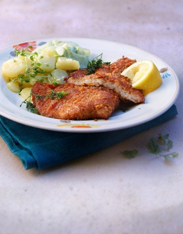 Wiener Schnitzel mit Kerbelbutter