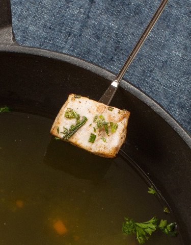 Gyros-Fondue mit feinstem Luma-Pork und Zaziki