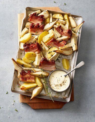 Herobild Speck mit Birne