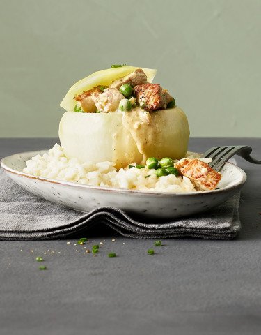 Herobild gefüllte Kohlrabi